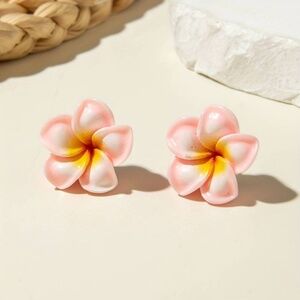 Pink Plumeria Flower Earrings | Tropical Island Jewelry | Chamorrita Style 🌺